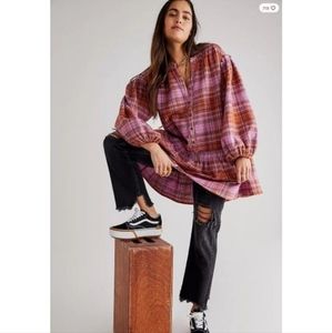 Free people Alexa Plaid Mini Dress